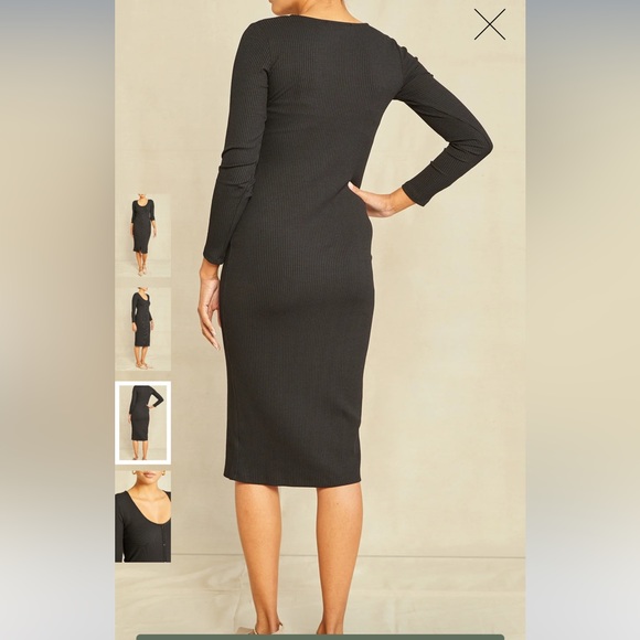 Amour Very Soraya Paris Rib Dress  in Black size S - Picture 2 of 3